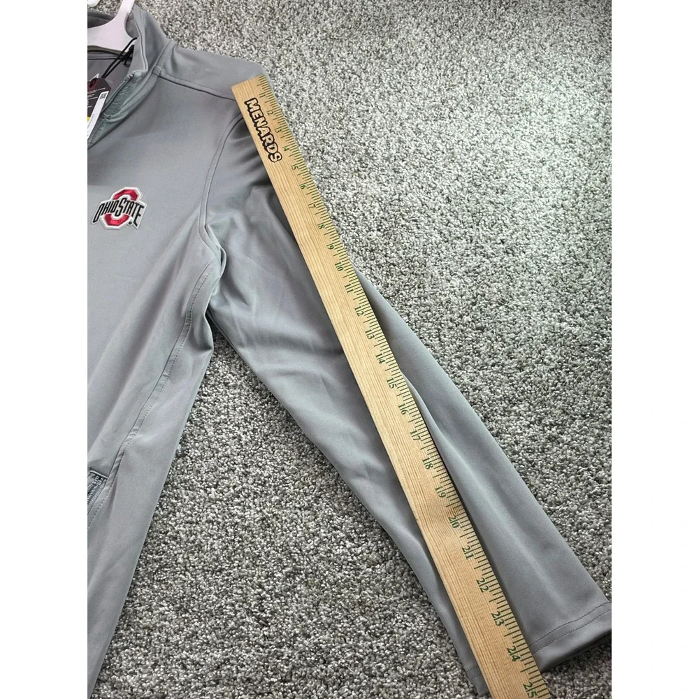 Antigua Ohio State Buckeyes 1/4 Zip Pullover Mens Small Gray NEW Wrigley Field